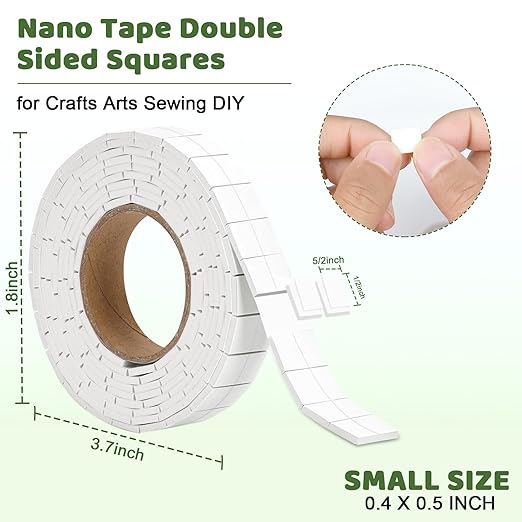 330 PCS Double Sided Foam Tape Pre Cut 1/2 X 2/5 Inch Small Adhesive Foam Squares for Crafts Thin Foam Craft Tape Split for Arts Crafts Sewing Scrapbook Kids DIY Christmas (Tape, White)