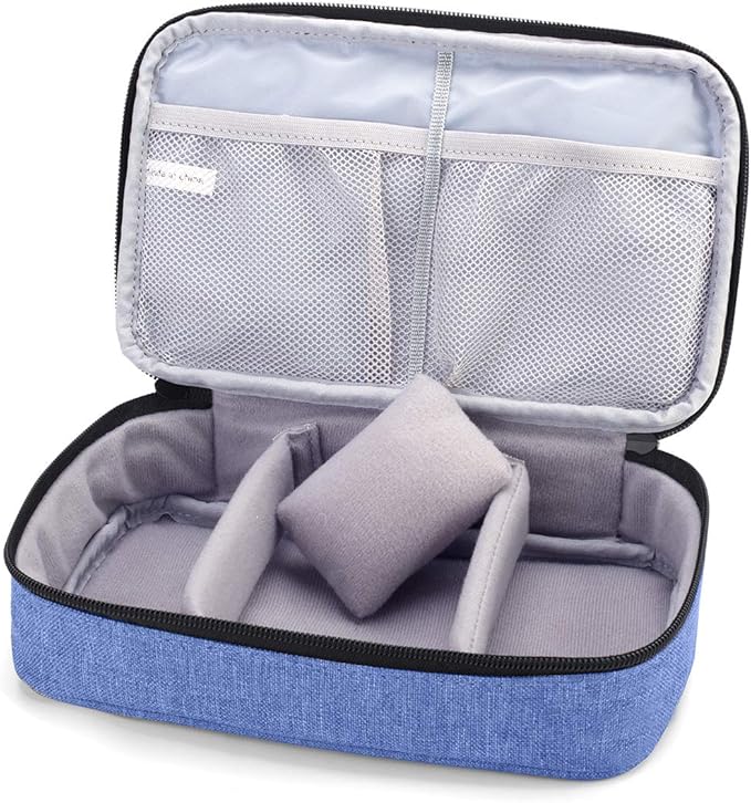 Luxja Sewing Accessories Organizer, Double-Layer Sewing Supplies Organizer for Needles, Scissors, Measuring Tape, Thread and Other Sewing Tools (NO Accessories Included), Dark Blue