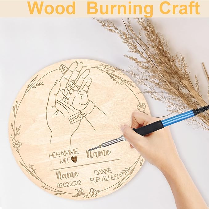 12 Inch Wood Circles for Crafts, 10Pcs Unfinished Wood Rounds with Holders for Cricut Projects, Burning, Painting, Door Hanger, DIY Wooden Crafts Holiday Christmas Thanksgiving Day Home Decor(10PCS)