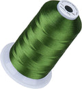 Simthread 5500Yds Embroidery Thread, 5000M High-Yardage 40WT 100% Polyester Thread – 170+ Vivid Colors, High-Speed Rated – Compatible with Brother, Singer, Janome & More - Moss Green 515
