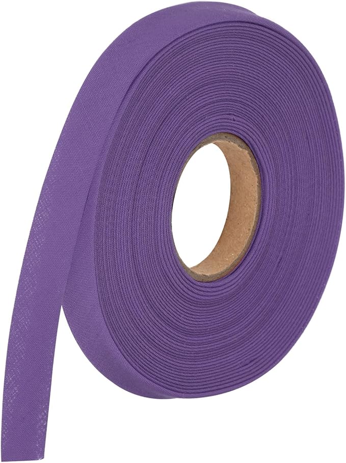 MECCANIXITY 1/2 Inch Double Fold Bias Tape Polyester Continuous Bulk Bias Tape for Sewing,Seaming Quilting Hemming Binding Crafts (Purple 10 Yards)