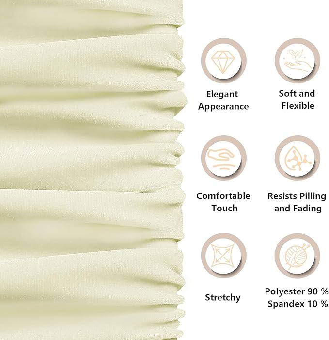 KKJIAF Ivory Stretch Velvet Fabric 60 Inch Wide, 1 Yard Soft Stretchy Fabric for Sewing Clothes, Apparel, Costume, Crafts - 90% Polyester 10% Spandex