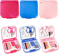 3 Pcs Mini Travel Emergency Sewing Kit – Portable Plastic Box Set with Threads,Needles,Scissors & Threader,Beginner-Friendly for Adults,Women,Mom,Traveler (Pink,Blue,Fuchsia)
