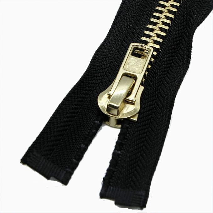 Leekayer #10 36 Inch Metal Zipper Brass Separating Jacket Zipper Heavy Duty Metal Zippers for Jackets Sewing Coats Crafts (36" Brass)