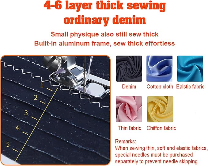 Portable Sewing Machine for Beginners, 12-Stitch Selection, Mini & Small Sewing Machine for Home Use
