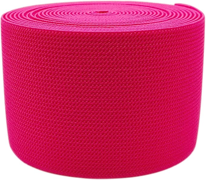 Rose Knit Elastic Band for Sewing 3 inch 5 Yards Double-Side Twill Woven Elastic Heavy Stretch Elastic Spool for Sewing Pants Waistband, Wigs, Skirts, Craft DIY Projects