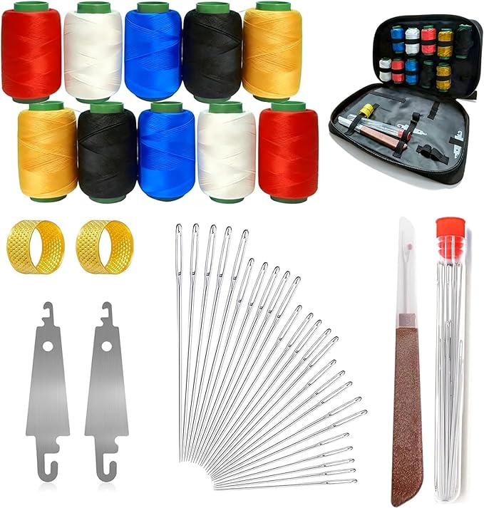 41Pcs Sewing Tool Set, Big Eye Steel Sewing Needle Kit, Complete Needle and Thread Repair Kit for Hand Sewing,Portable DIY Sewing Tool Set for Beginners
