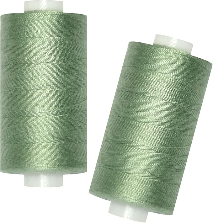 All Purpose Sewing Thread-2 Spools of Hand Polyester Sewing Thread for Sewing Machine for Hand and Machine Sewing(Celadon Green, 2 spools)