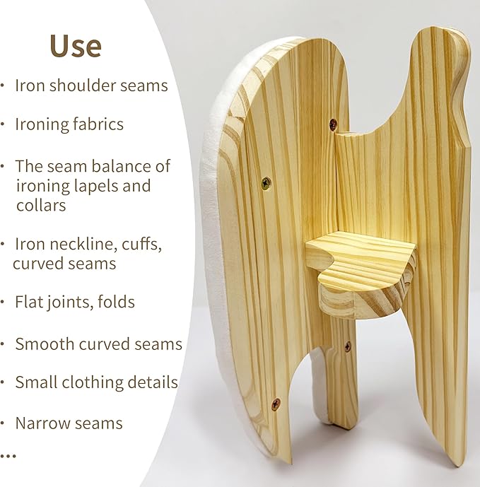 Tailors Board Various Pressing Surfaces, Tailor's Ironing Aid Tool - Iron All The Hard-to-Reach Corners, Pressing Board - Smoothing Curved Seams, Collars, Cuffs, Curved Seams, Sleeve Caps