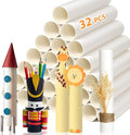 32 Pack Cardboard Tubes for Craft - White Rolling Paper - 1.7 x 10 Inches, Empty Toilet Paper Rolls for Crafts Tubes Craft Supplies, Premium Kraft Paper Strong And Pressure-Resistant