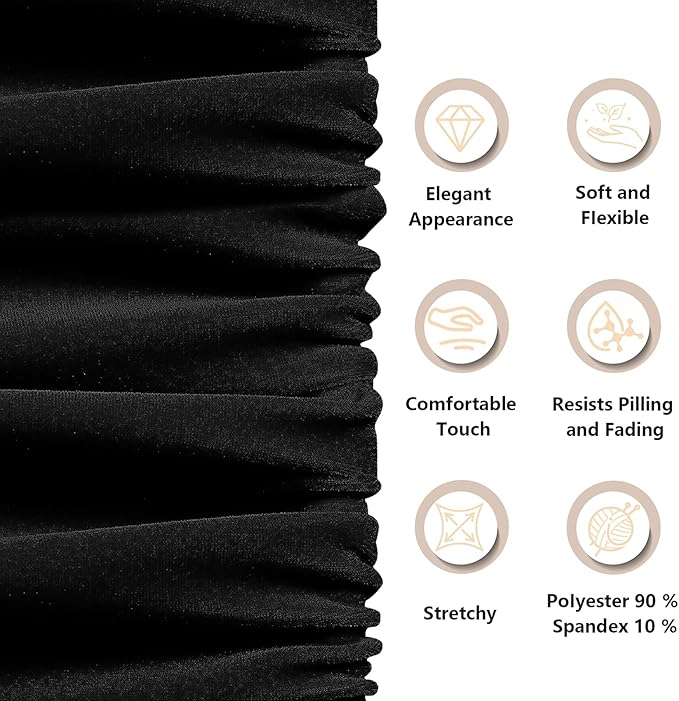 KKJIAF Black Stretch Velvet Fabric 60 Inch Wide, 2 Yard Soft Stretchy Fabric for Sewing Clothes, Apparel, Costume, Crafts - 90% Polyester 10% Spandex
