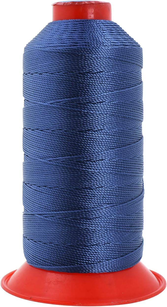 Mandala Crafts Size 346 210D T350 Bonded Nylon Thread - Denim 415 YDs Tex 350 Heavy Duty Sewing Threads for Leather, Jeans, Weaving, Outdoor Marine Upholstery