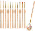 Miniature Paint Brushes Set 12pcs, Paint Brushes for Acrylic Painting, Art Supplies for Oil, Watercolor Detailing Models Rock Body Face Nail Drawing Artist Gifts, Triangular Handles Wood