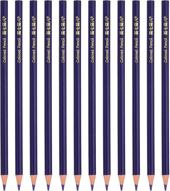 PATIKIL Blue Lotus Colored Pencils Set,12 Pcs Oil Color Pencils Wooden Coloring Drawing Pencil for Artists Art Painting