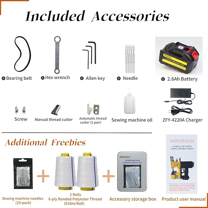 Cordless Bag Sewing Machine | Portable Industrial Bag Closer | 2-Second Fast Sealing for Woven PP/Canvas/Jute Bags | Factory & Farm Bag Stitcher (Blue, Lithium Battery - 36V DC)