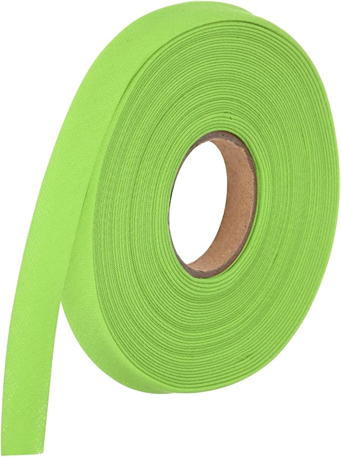 MECCANIXITY 1/2 Inch Double Fold Bias Tape Polyester Continuous Bulk Bias Tape for Sewing,Seaming Quilting Hemming Binding Crafts (Fruit Green 10 Yards)
