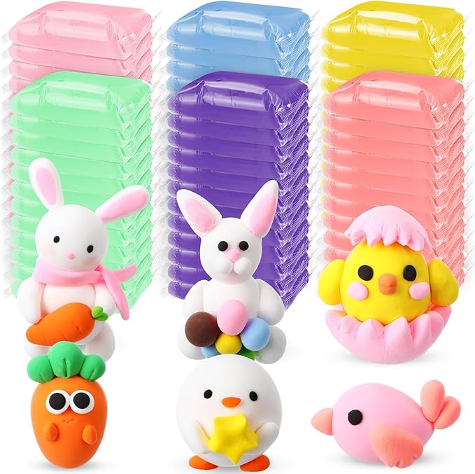 72 Pcs 38oz Air Dry Clay Bulk Modeling Ultra Lightweight Foam Modeling Clay for Kids Adults DIY Gifts Party Arts Crafts and School Project Supplies (Easter Color)