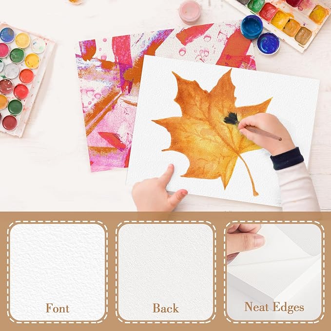 150PCS 9x6 Watercolor Paper Bulk, 140lb/300g Cold Press Thick Water Color Paper Pad for Child Adult, White Art Paper for Drawing Painting Markers Gouache, Textured Cotton Paper Sheets