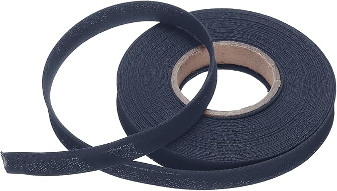 MECCANIXITY 1/2 Inch Single Fold Bias Tape Polyester Continuous Bulk Bias Tape for Sewing,Seaming Quilting Hemming Binding Crafts (Navy Blue 10 Yards)
