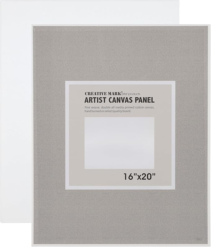 Creative Mark Cotton Canvas Panels 16x20" - 12 Pack - Professional Quality Fine Weave Acrylic Primed Artist Canvas Boards for Painting, Acrylics, Studios, & More
