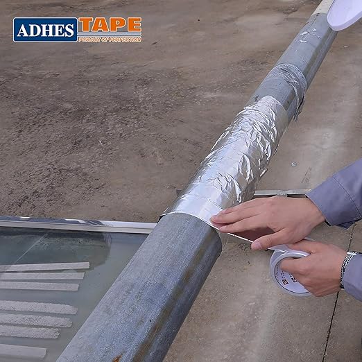 ADHES Foil Tape Aluminum Tape Heat Resistant Tape, Withstand from 80°C to 100°C, 10 Rolls x 0.78 Inch x 55 Yards, Metal Duct Tape for HVAC, Repair Sealing and Insulation, Total 360 Yards