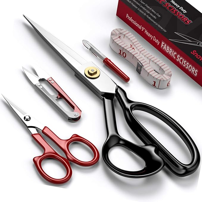 Fabric Scissors - 8 Inch Heavy Duty Tailor Shears for Fabric Cutting - Ultra Sharp Cloth Scissors - Multipurpose Utility Dressmaker Leather Titanium