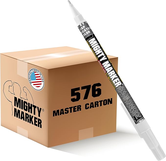 PM-92 Extra Fine Paint Markers, 1.0mm Tip, Xylene Based, Valve Action, Weather Resistant, For Welding Fabrication Electrical, Manufactured in USA, 576PCS/ Master Case (White)
