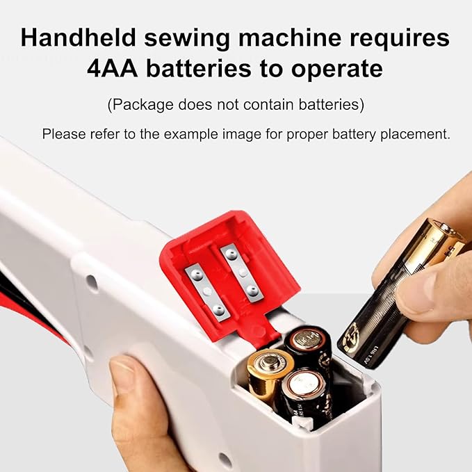 Handheld Sewing Machine, Hand Sewing Machine, Portable and Easy-to-Use, Battery and USB Operated, Ideal for Beginners and Home Use White