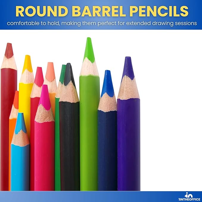 1InTheOffice Colored Pencil, Colored Pencils for Kids, Art Colored Pencils, Pre-Sharpened Pencil Set, (48 Pencils)
