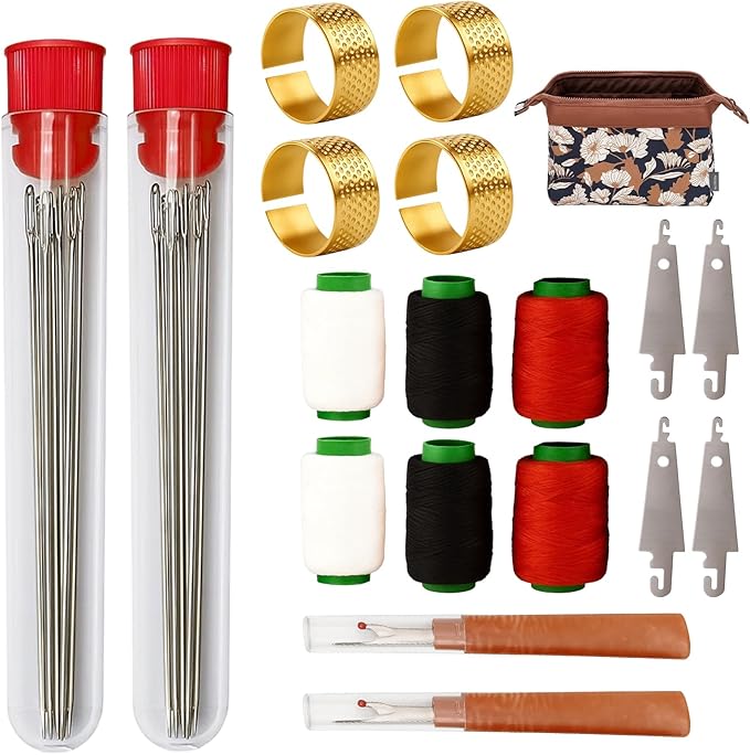 Steel Needles for Hand Sewing, Big Eye Steel Sewing Needles Kit, Stainless Steel Needles for Hand Sewing, 68 Piece Sewing Kit with Steelneedles, NeedleThread Kit, Stainless Steel Sewingneedles, 69 PCS