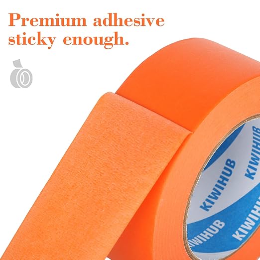 Orange Painters Tape,2 inch x 60 Yards - Medium Adhesive Masking Tape for Painting,Labeling,DIY Crafting,Decoration and School Projects