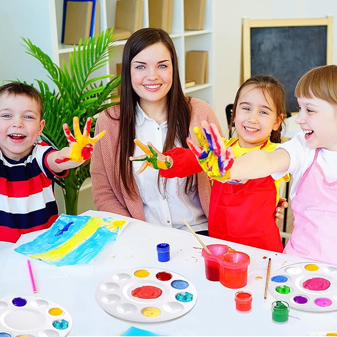 Paint Tray Palette,60pcs Paint Trays for Kids,Plastic Paint Pallet or Pupils to Painting,DIY Craft,Play Party at Home,Kindergarten or School