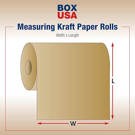 Box USA Kraft Brown Paper Roll, 30#, 30" x 1,200', 100% Recycled Paper, Ideal for Shipping, Packing, Moving, Gift Wrapping, Craft, Dunnage and Parcel