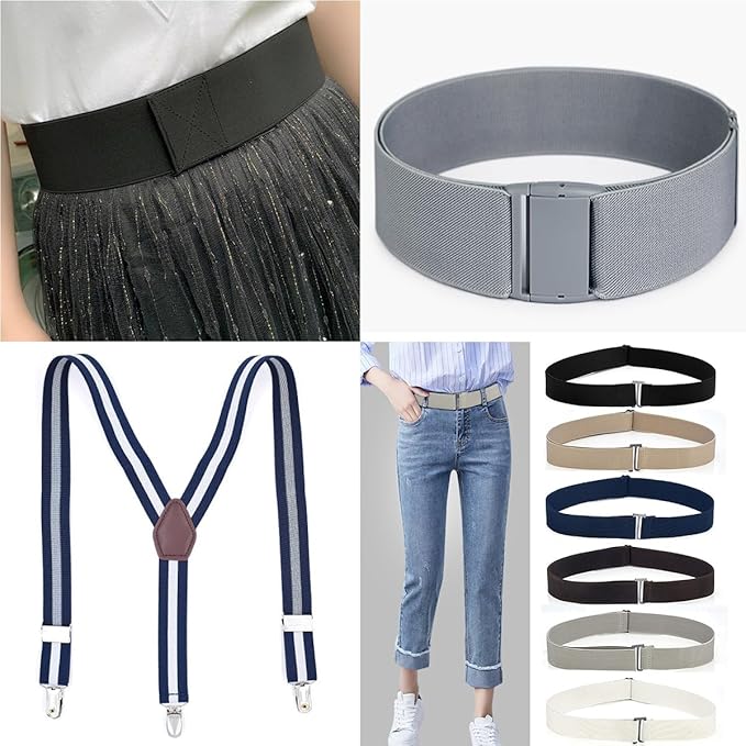Dortrue 1 Inch 10 Yard Stripe Sewing Elastic Band Heavy Stretch High Elasticity Elastic Spool for Sewing Pants Waistband, Straps, Craft DIY Projects (Stripe)