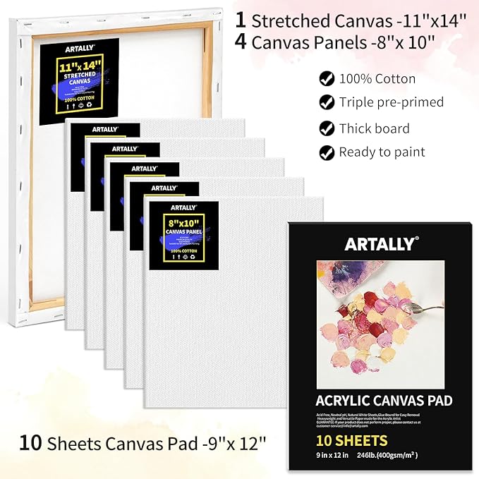 66-Piece Acrylic Painting Kit with Desktop Easel,32 Colors Acrylic Paint Set(22ML), Paint Brush Set & Case, Brush Basin, Complete Art Supplies Painting Set for Adults, Artists, Beginners