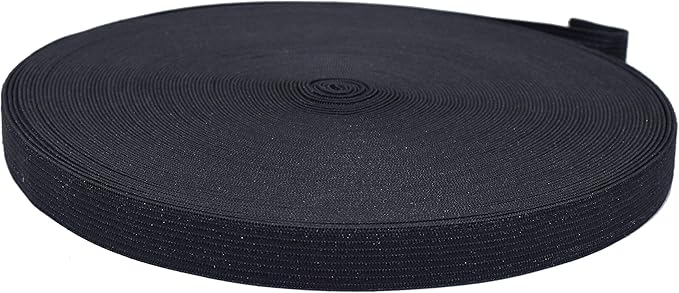 Mandala Crafts Wide 3/4 Inch Black Elastic Bands Spool for Pants Waistbands Sewing and DIY Crafts, 50 YD Stretchy Flat Fabric Strap Knit Elastic Band for Wig
