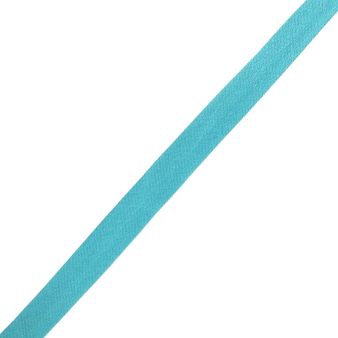 Mandala Crafts 55 Yards 1 Inch Aquamarine Double Fold Bias Tape for Sewing - Bias Binding Tape for Quilting Binding, Hemming, Seam, and Fabric Piping