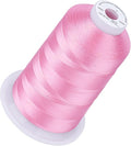 Simthread 5500Yds Embroidery Thread, 5000M High-Yardage 40WT 100% Polyester Thread – 170+ Vivid Colors, High-Speed Rated – Compatible with Brother, Singer, Janome & More - Md Rose Pink S074