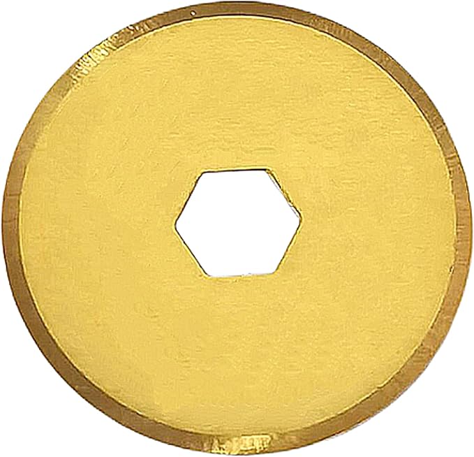 Rotary Cutter Blades 18mm, Replacement Blades Fits Fiskars,OLFA,Martelli,Dremel,Truecut,DAFA,Fabric Cutting Blades Refill for Quilting Scrapbooking Sewing Arts &Crafts, SKS-7, Titanium Coated, 5-Pack