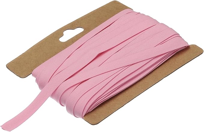 MECCANIXITY 1/4 Inch Double Fold Bias Tape Cotton Continuous Bulk Bias Tape for Sewing,Seaming Quilting Hemming Binding Crafts (Pink 12 Yards)