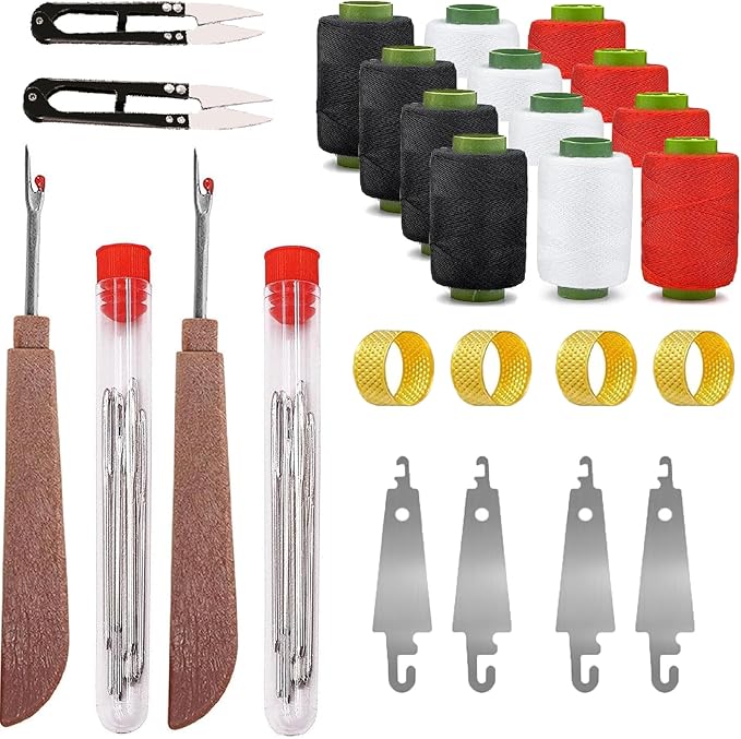 38PCS Big Eye Steel Sewing Needles Kit, Stainless Steel Needles for Hand Sewing, Embroidery Needles Needle and Thread Kit Sewing Kit, Portable DIY Hand Made Craft Set,for Handcraft Lovers (2 Sets)