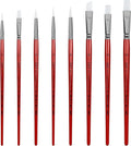 XDT#268 Paint Brush Set, 8Pcs Nylon Brushes for Acrylic Painting, Watercolor, and Crafting, Kids Adult Drawing Arts Crafts Supplies, Red