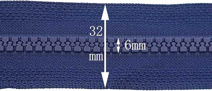 #5 24 Inch Separating Jacket Zippers 2PCS Plastic Bulk Zippers for Coats Sewing Crafts, Navy Blue YIGUANXIN