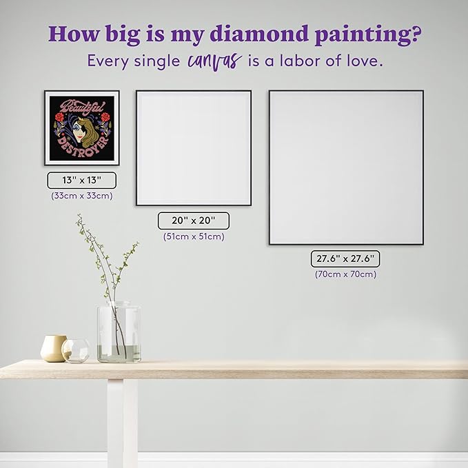 DIAMOND ART CLUB Beautiful Destroyer Diamond Painting Kit, Fun DIY Crafts for Adults, Round Diamond Art Canvas, 13" x 13"