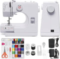 Portable Mini Sewing Machine for Beginners, Easy to Use with LED Light, 12 Built-in Stitches, 2 Speed with Foot Pedal, Reverse Sewing & 42-Piece Kit for Adults, Home, Travel, and Craft Projects