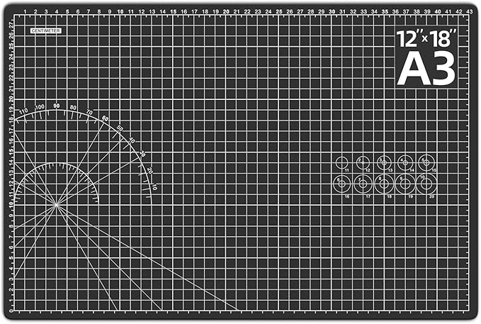 DIYSELF Cutting Mat 12in×18in, Cutting Mats for Crafts, Self Healing Cutting Mat A3, Fabric Cutting Mats Double Side for Sewing, Quilting, Craft Mat for Desktop