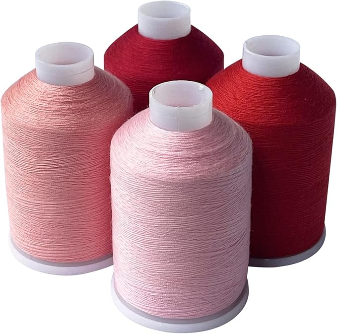 Sewing Thread 4 Colors Set 40s/2 for Sewing Machine，Quilting，Hand Sewing Total 4000yards（red Series）