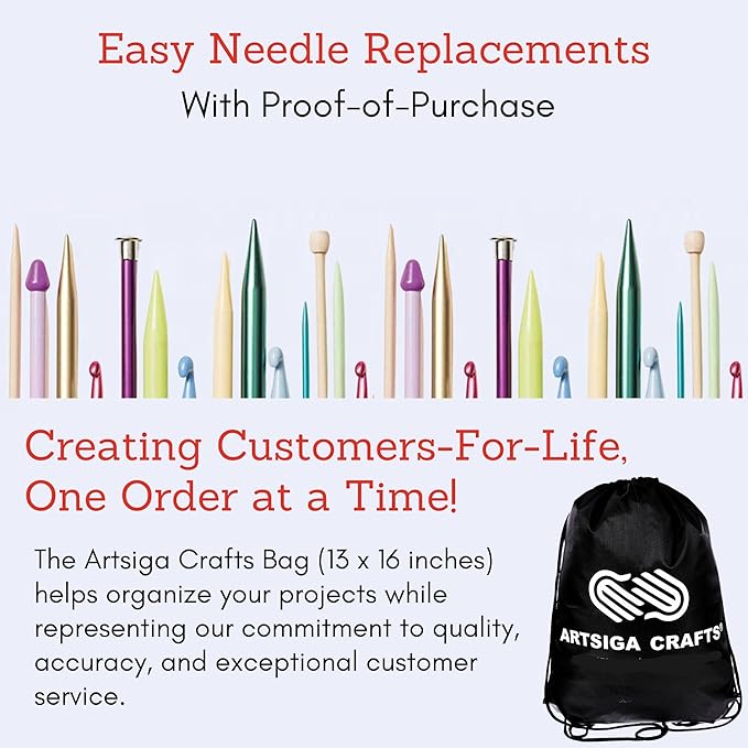 ChiaoGoo Twist Red Lace Shorties 2 & 3-Inch 7230 Combo Pack Interchangeable Knitting Needle Set, 22-Pairs Sizes US 0, 1, 1.5, 2, 2.5, 3, 4, 5, 6, 7, 8, 6 Cords with Project Bag
