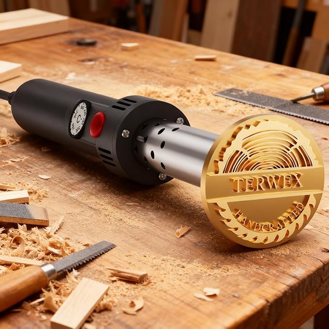 Custom Electric Branding Iron for Wood, Temperature-Controlled Wood Branding Irons Personalized Metal Burning Stamp, Unique Logo Branding Iron for Food Leather, Woodworking Tools & Accessories