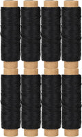 264 Yards 150D Leather Sewing Waxed Thread, Cord for Leather Craft DIY 1 mm Diameter 8 Black Sewing Thread Cords,Each of 33 Yards (Color C)